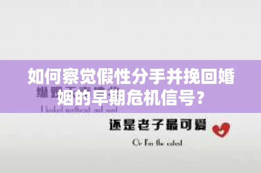 如何察觉假性分手并挽回婚姻的早期危机信号？
