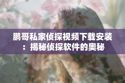 鹏哥私家侦探视频下载安装：揭秘侦探软件的奥秘