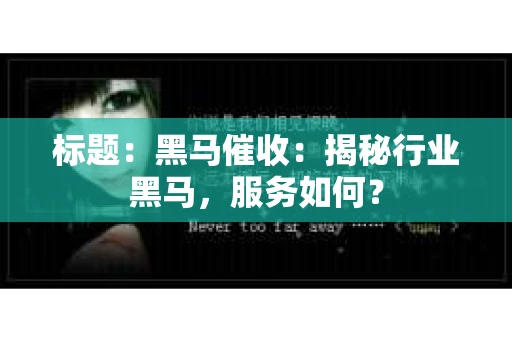 标题：黑马催收：揭秘行业黑马，服务如何？
