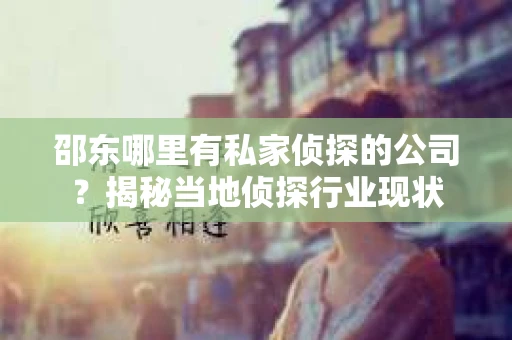 邵东哪里有私家侦探的公司？揭秘当地侦探行业现状