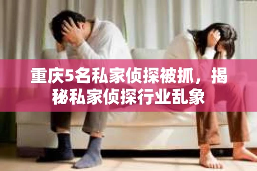 重庆5名私家侦探被抓，揭秘私家侦探行业乱象