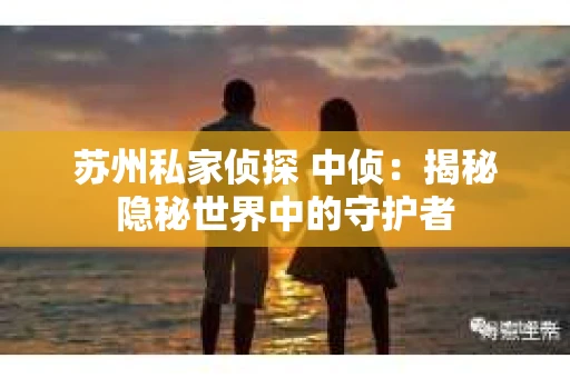 苏州私家侦探 中侦：揭秘隐秘世界中的守护者