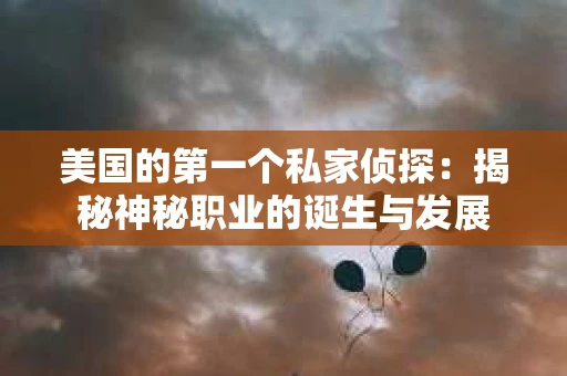 美国的第一个私家侦探：揭秘神秘职业的诞生与发展