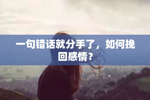 一句错话就分手了，如何挽回感情？